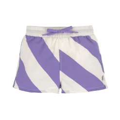 Badehose Baby (mit Windel) - Streifen, Purple Weiß