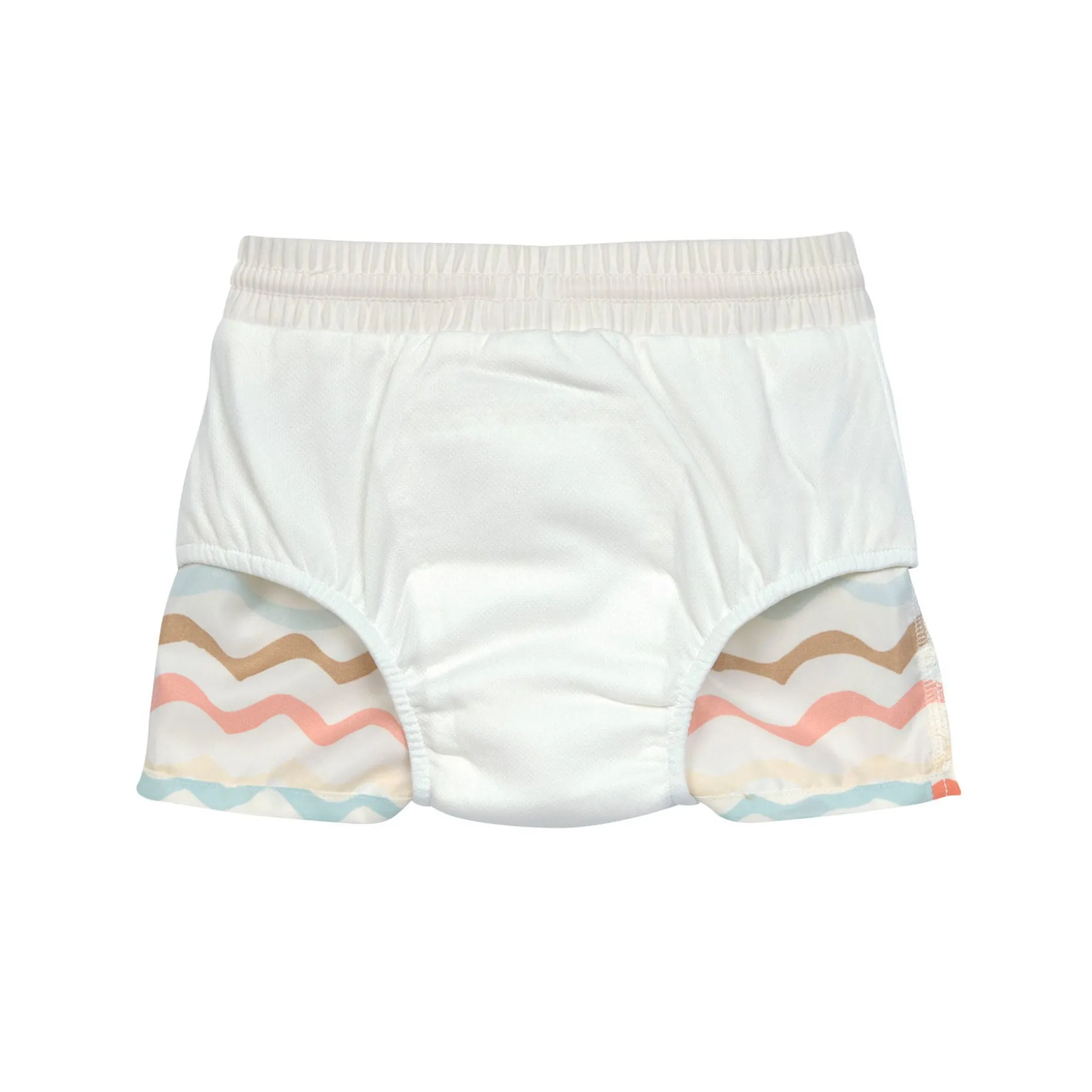 Badehose Baby (mit Windel) - Wellen, Weiß