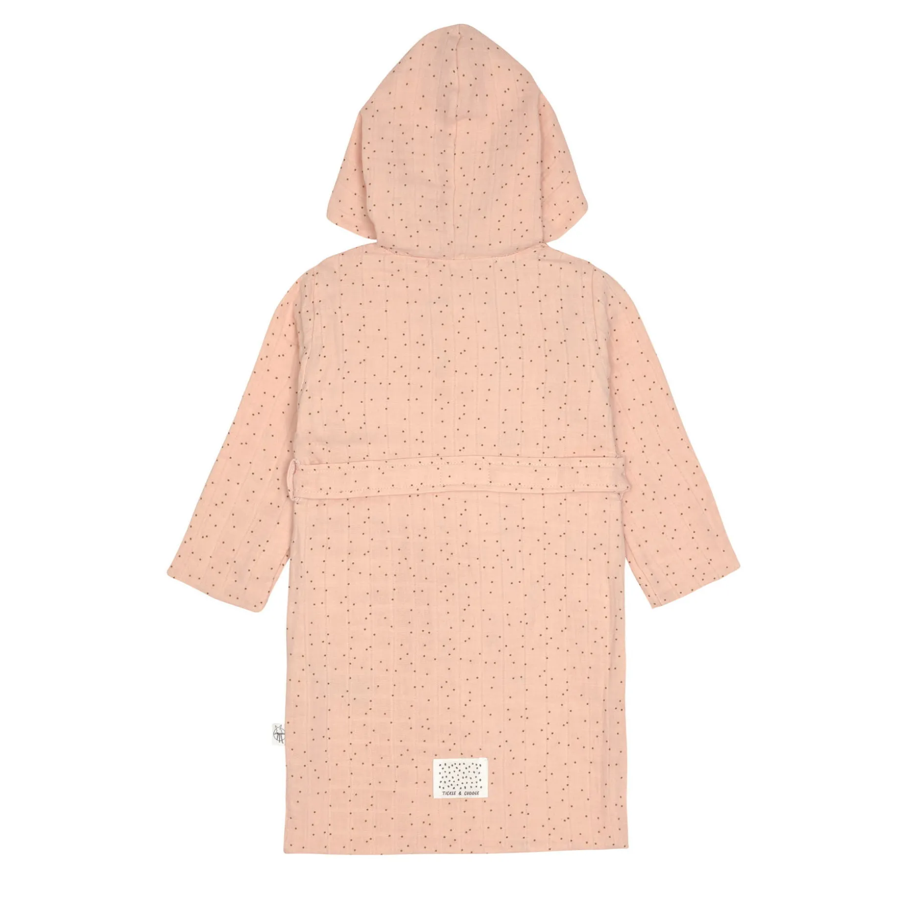 Bademantel Kinder aus Musselin - Punkte, Rosa