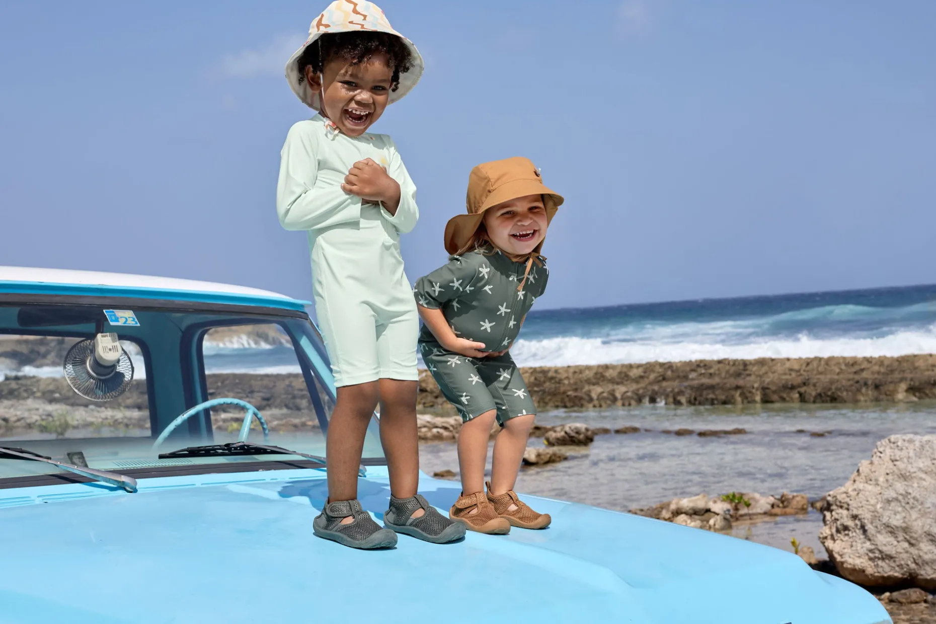 Badeschuhe Kinder, Oliv