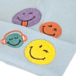 Beanie Mütze Kinder - Bio-Baumwolle SmileyWorld®, Blau