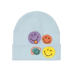 Beanie Mütze Kinder - Bio-Baumwolle SmileyWorld®, Blau
