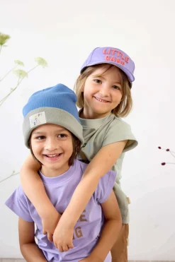 Beanie Mütze Kinder - Bio Baumwolle, Little Gang, Blau Khaki