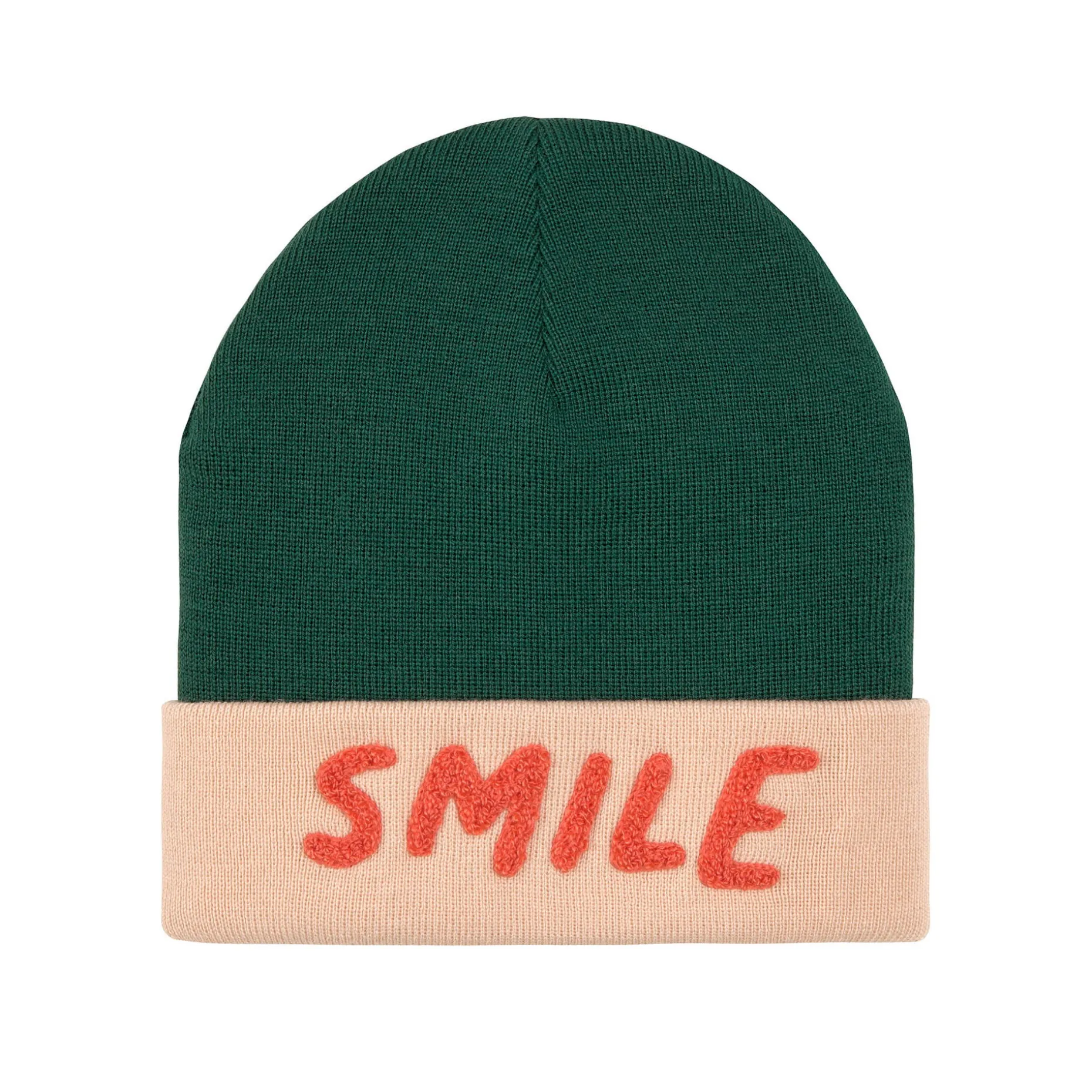 Beanie Mütze Kinder - Merino Wolle, Little Gang, Smile Grün