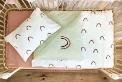 Bettwäsche Set Kinder - Bio Baumwolle, Regenbogen, Grün Milky