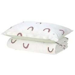 Bettwäsche Set Kinder - Bio Baumwolle, Regenbogen, Grün Milky