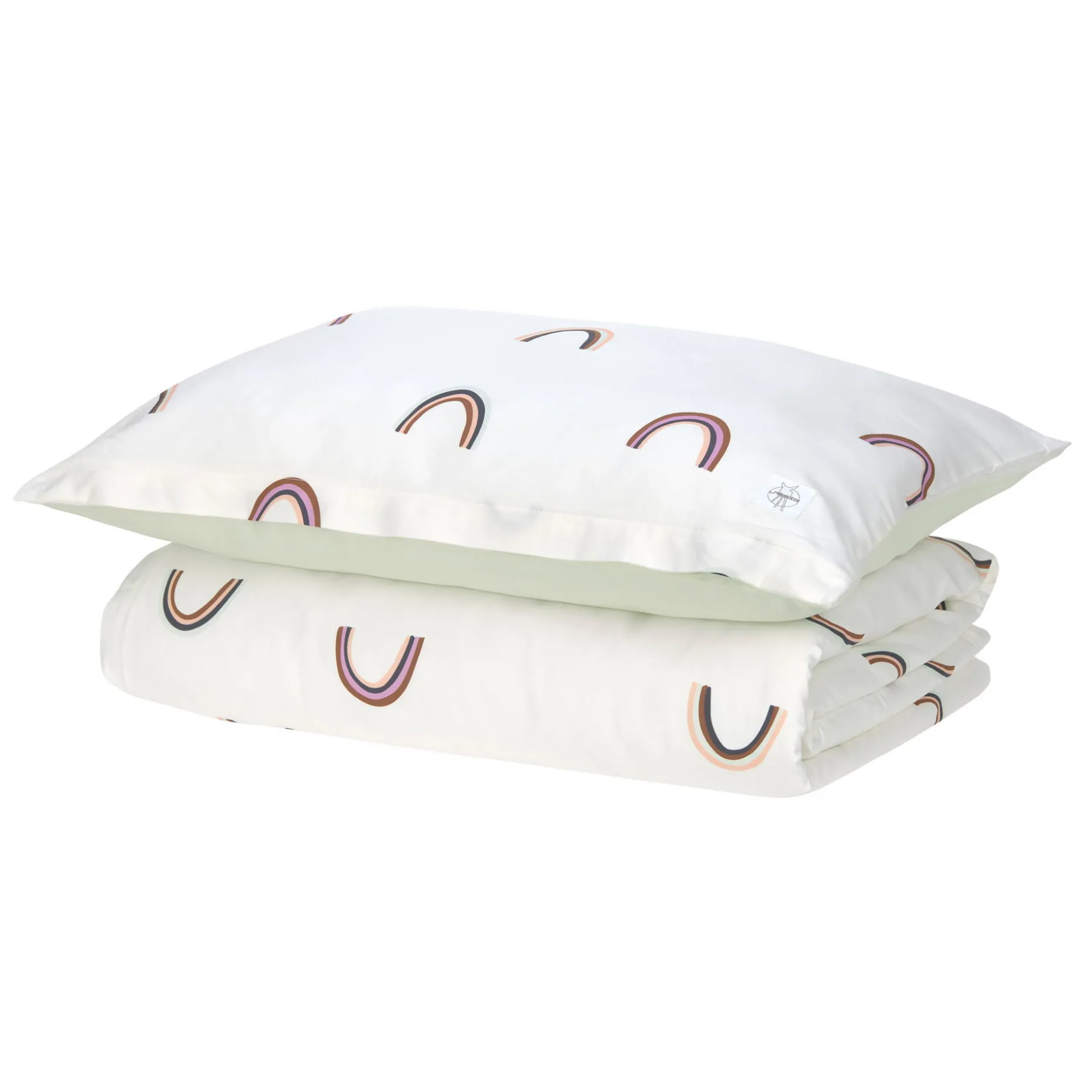 Bettwäsche Set Kinder - Bio Baumwolle, Regenbogen, Grün Milky