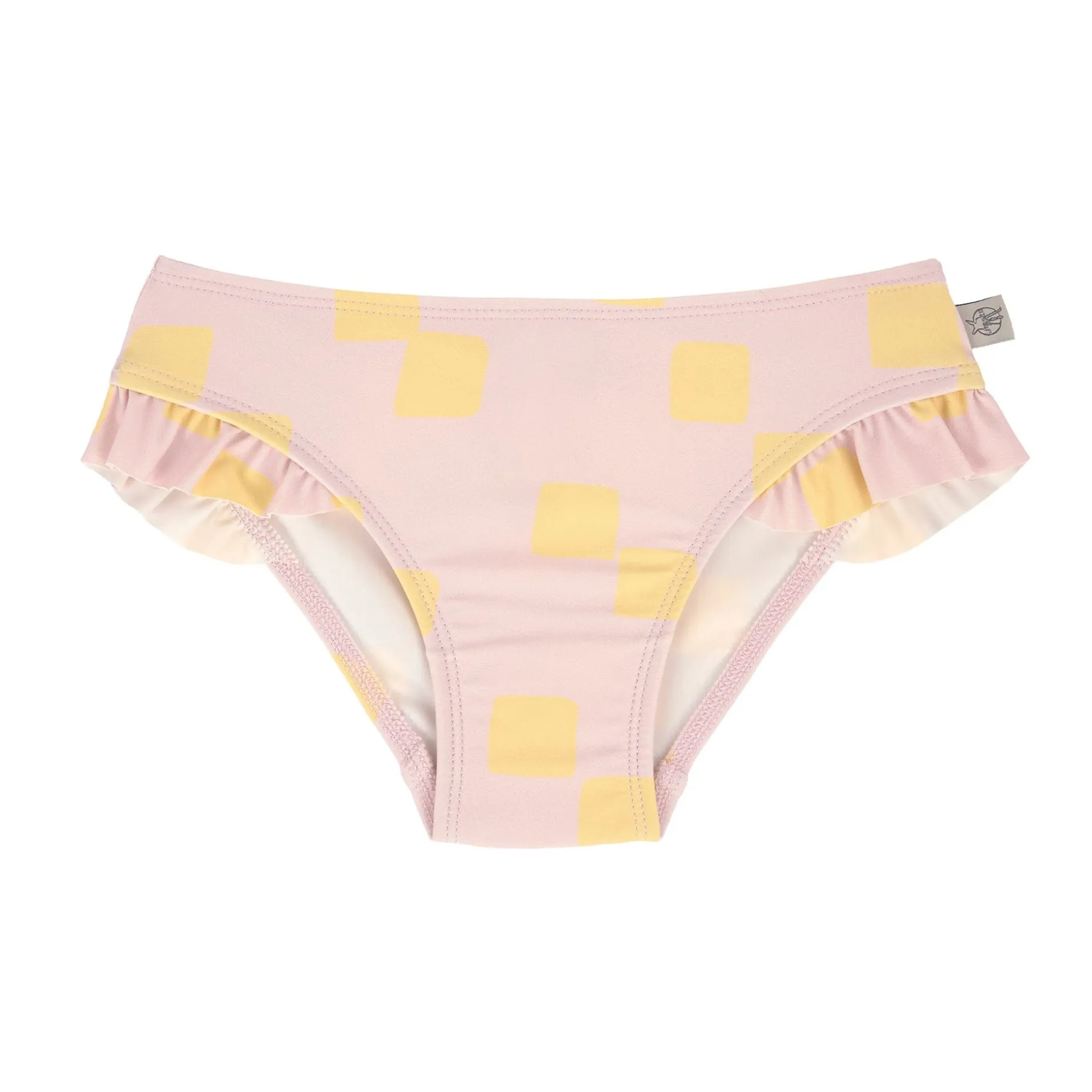 Bikinihose Kinder - Kariert, Rosa Gelb