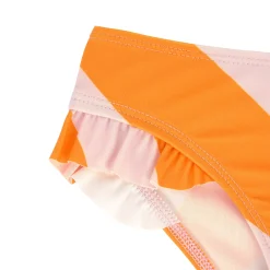 Bikinihose Kinder - Streifen, Rosa Orange