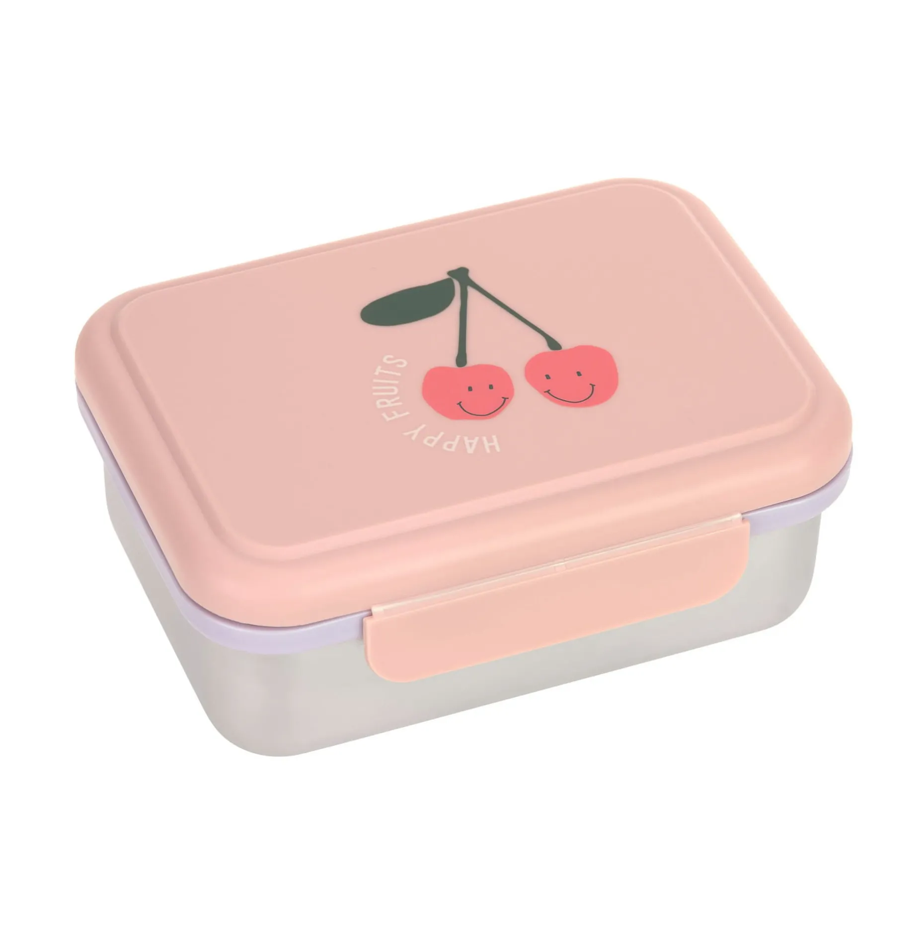 Brotdose Kinder - Edelstahl Lunchbox, Happy Fruits Kirsche