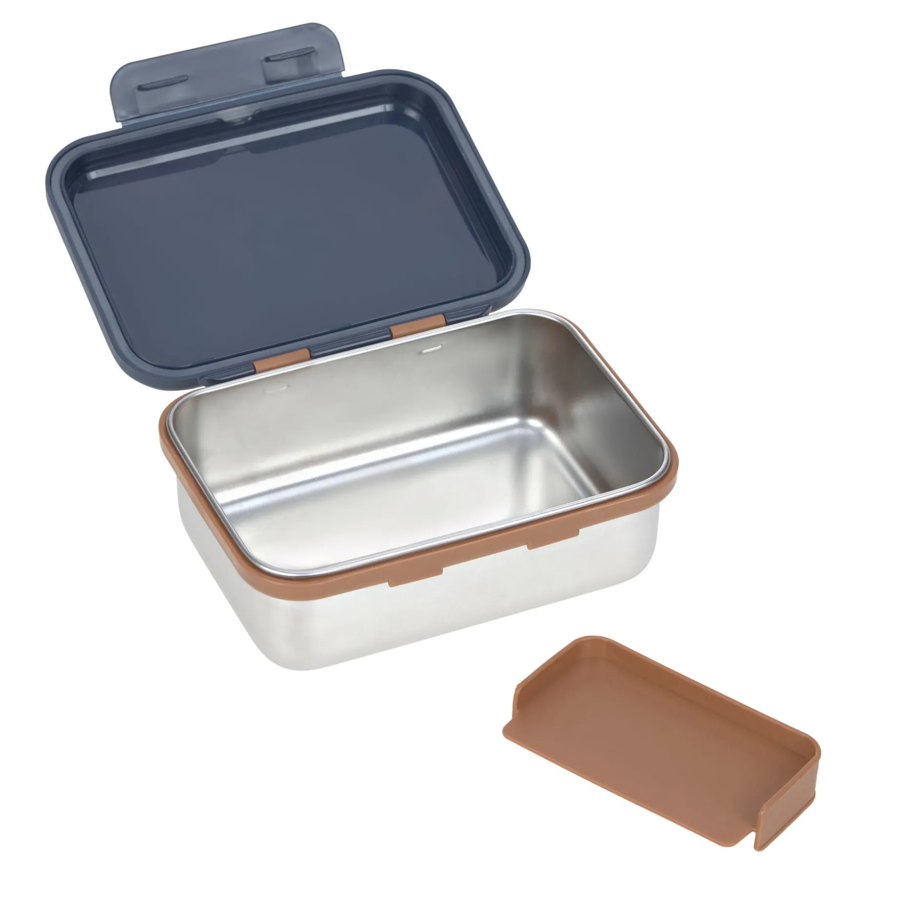 Brotdose Kinder - Edelstahl Lunchbox, Little Gang, Blau Smile
