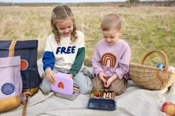 Brotdose Kinder - Edelstahl Lunchbox, Little Gang, Blau Smile