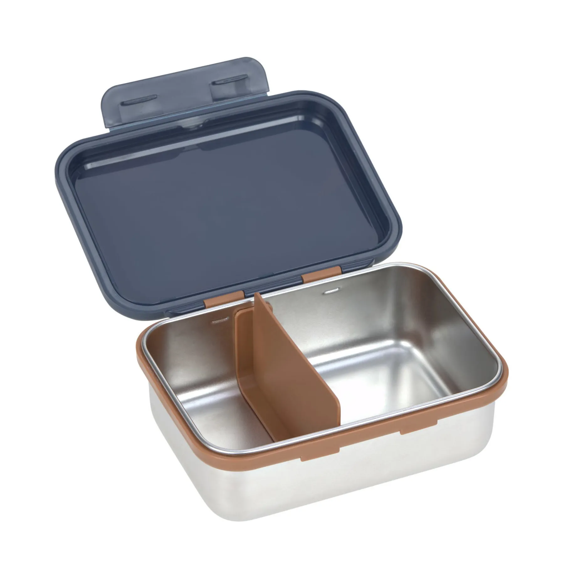 Brotdose Kinder - Edelstahl Lunchbox, Little Gang, Blau Smile