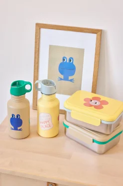 Brotdose Kinder - Edelstahl Lunchbox, Happy Trails Frosch
