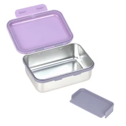 Brotdose Kinder - Edelstahl Lunchbox, Little Gang Herz Lila