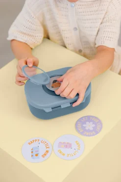 Brotdose Kinder - Style & Snack Pattern Party, Blau Grün