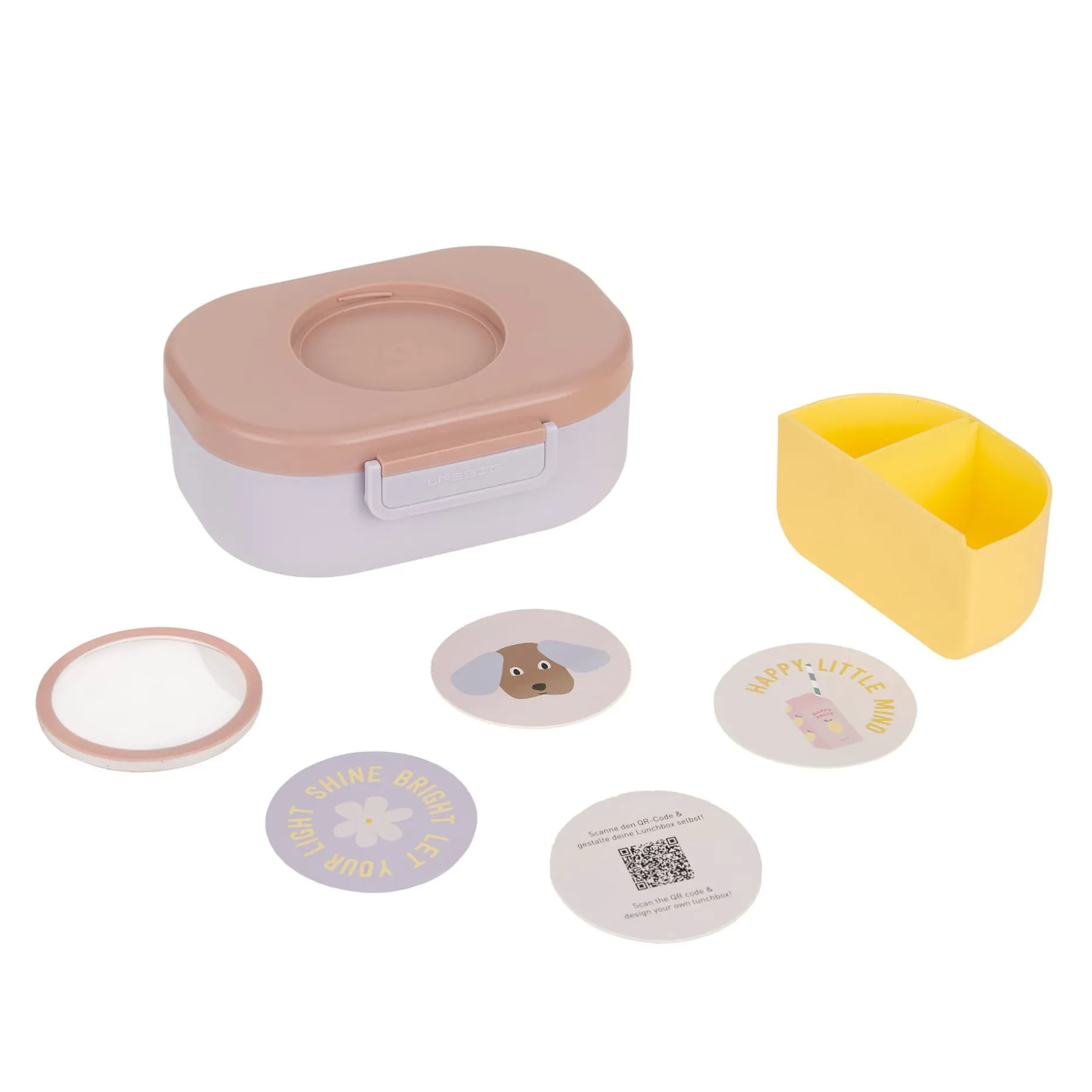 Brotdose Kinder - Style & Snack Pattern Party, Rosa Lila