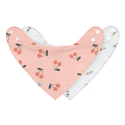 Dreieckstuch Baby (2 Stk) - Bandana, Happy Fruits Kirsche