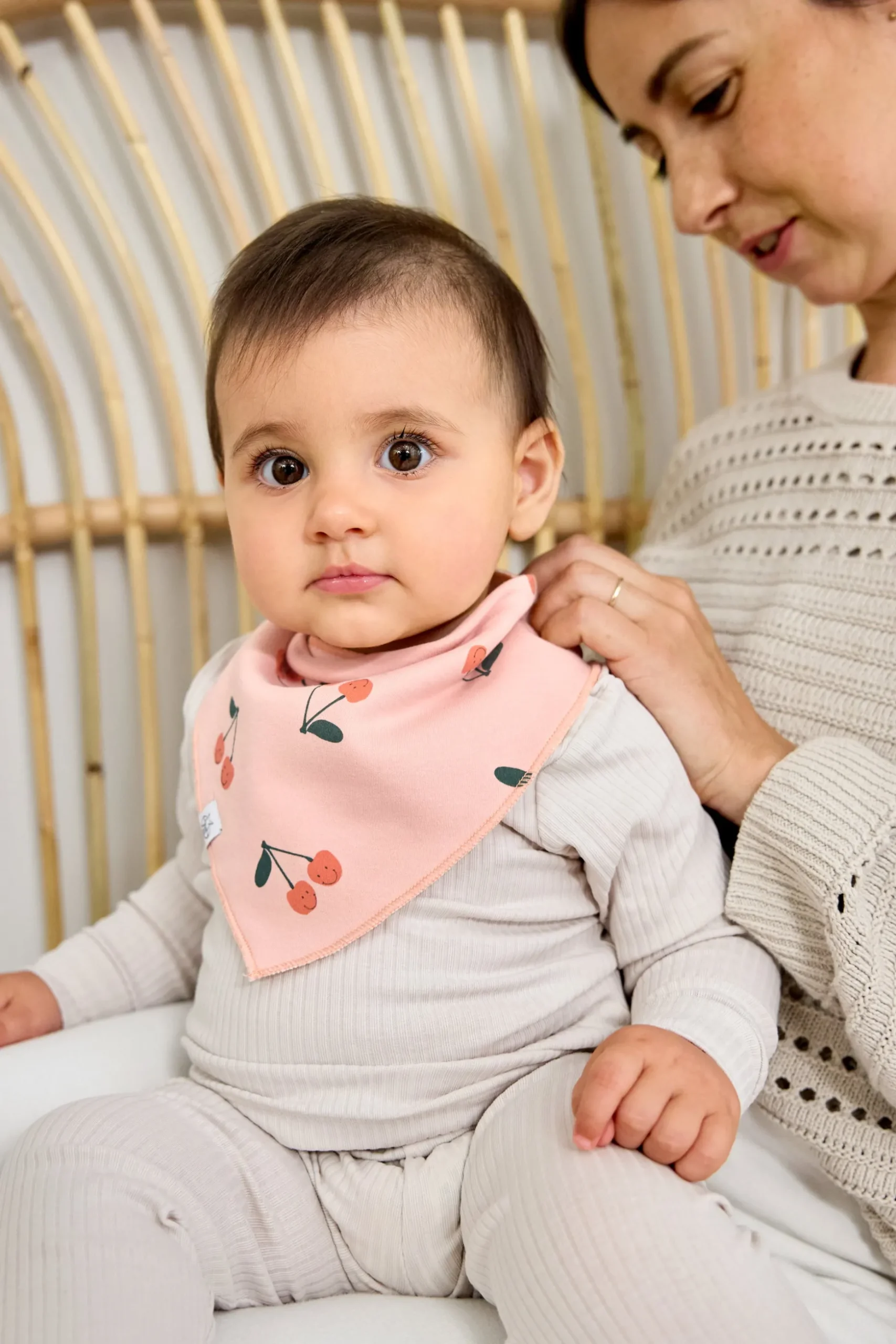 Dreieckstuch Baby (2 Stk) - Bandana, Happy Fruits Kirsche