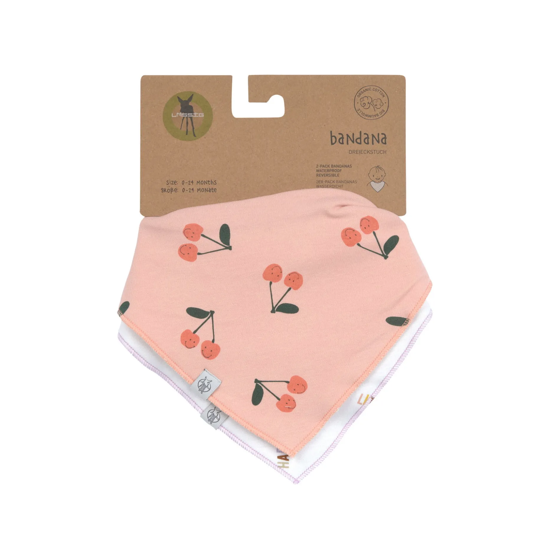 Dreieckstuch Baby (2 Stk) - Bandana, Happy Fruits Kirsche