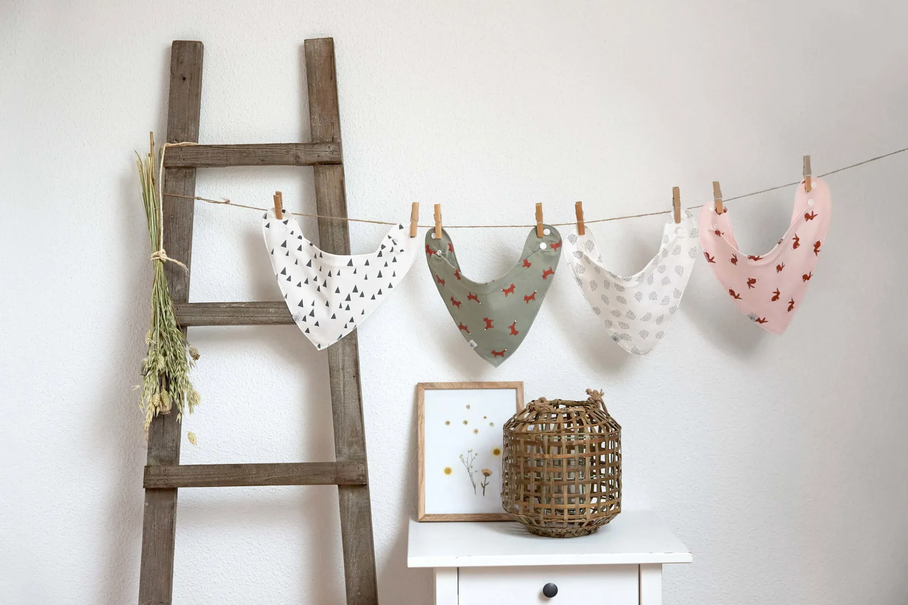Dreieckstuch Baby (2 Stk) - Bandana, Little Forest Hase