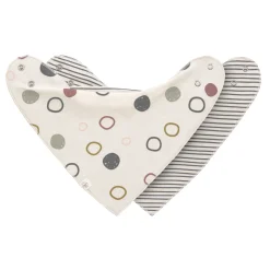 Dreieckstuch Baby (2 Stk) GOTS - Bandana, Circles Offwhite