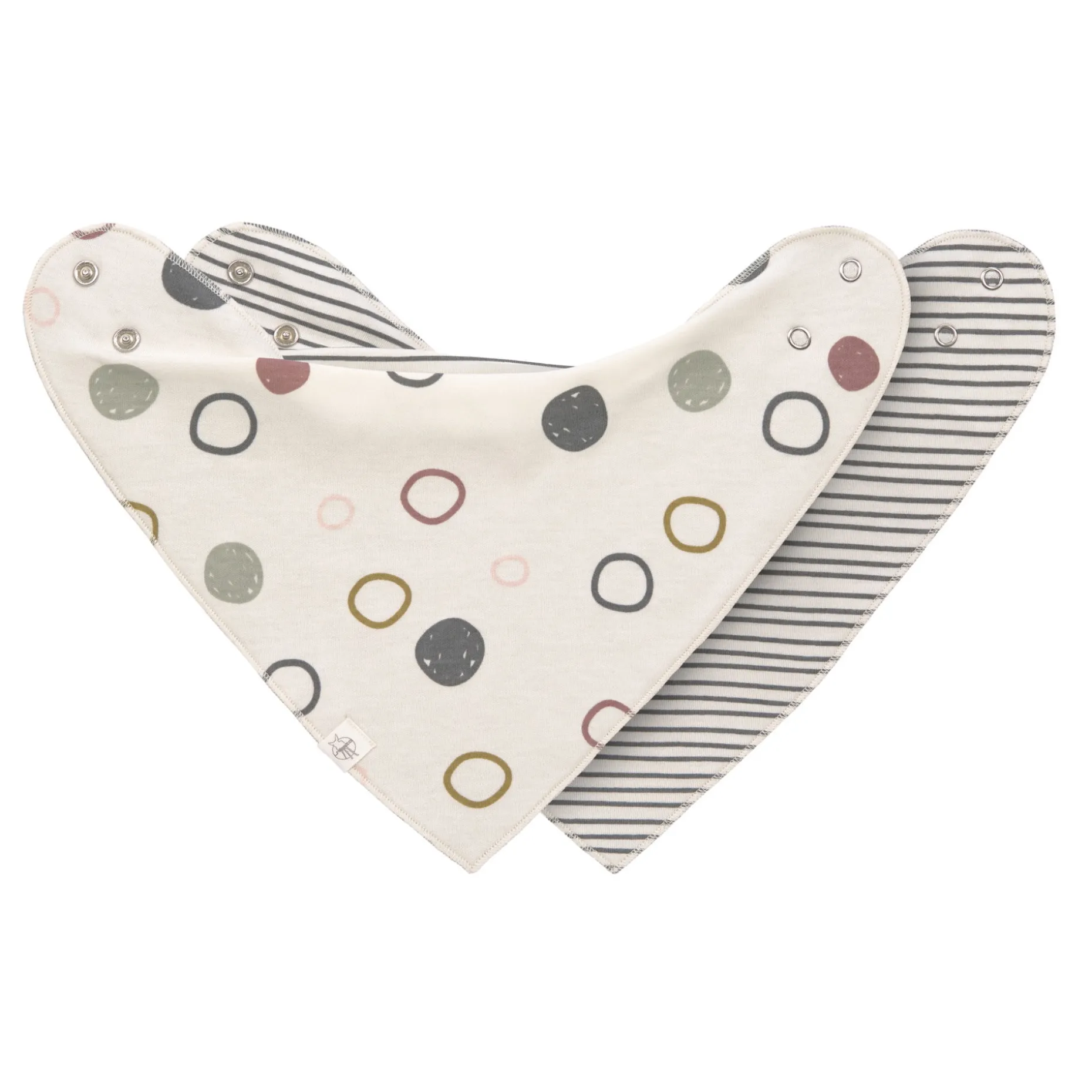 Dreieckstuch Baby (2 Stk) GOTS - Bandana, Circles Offwhite