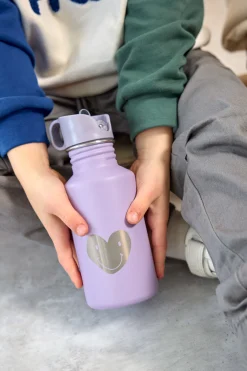 Edelstahl Kinder Trinkflasche - Little Gang, Herz, Lila