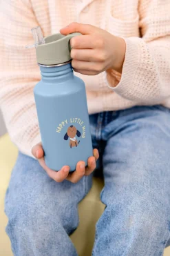 Edelstahl Kinder Trinkflasche 500 ml - Pattern Party, Blau