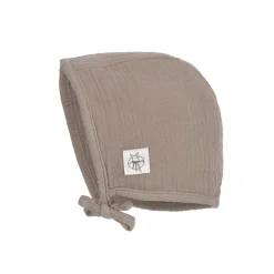 Erstlingsmütze - Bio Baumwolle, Taupe, Grau