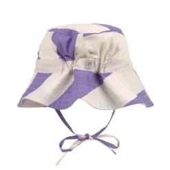 Fischerhut Kinder (UV Schutz) - Streifen, Purple Weiß