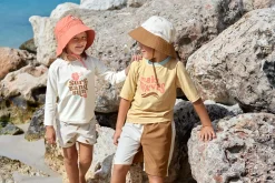 Fischerhut Kinder (UV Schutz) - Surfbrett, Weiß