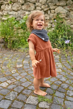 Frottee Kleid Kinder, Rostrot