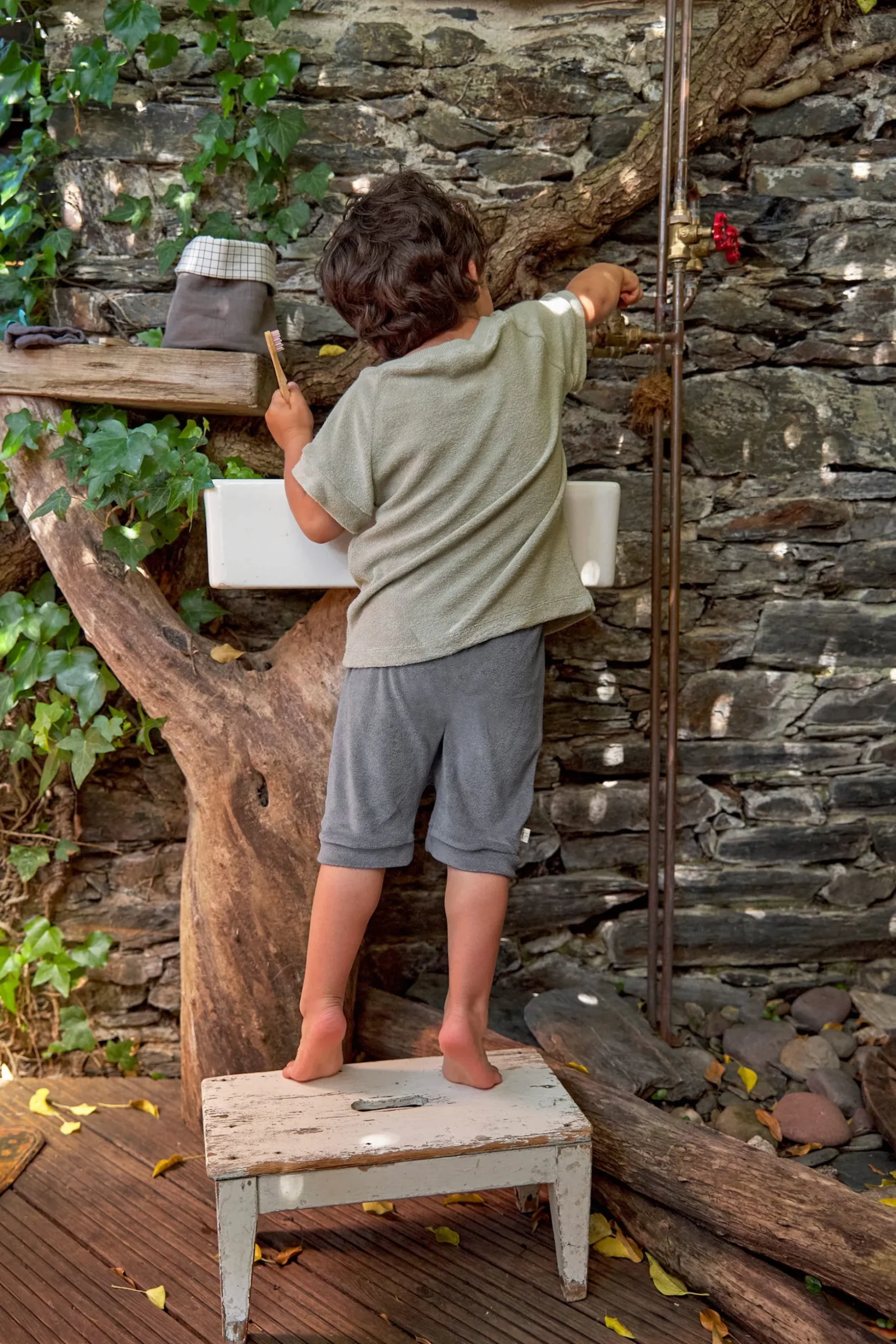 Frottee Shorts Kinder, Anthrazit