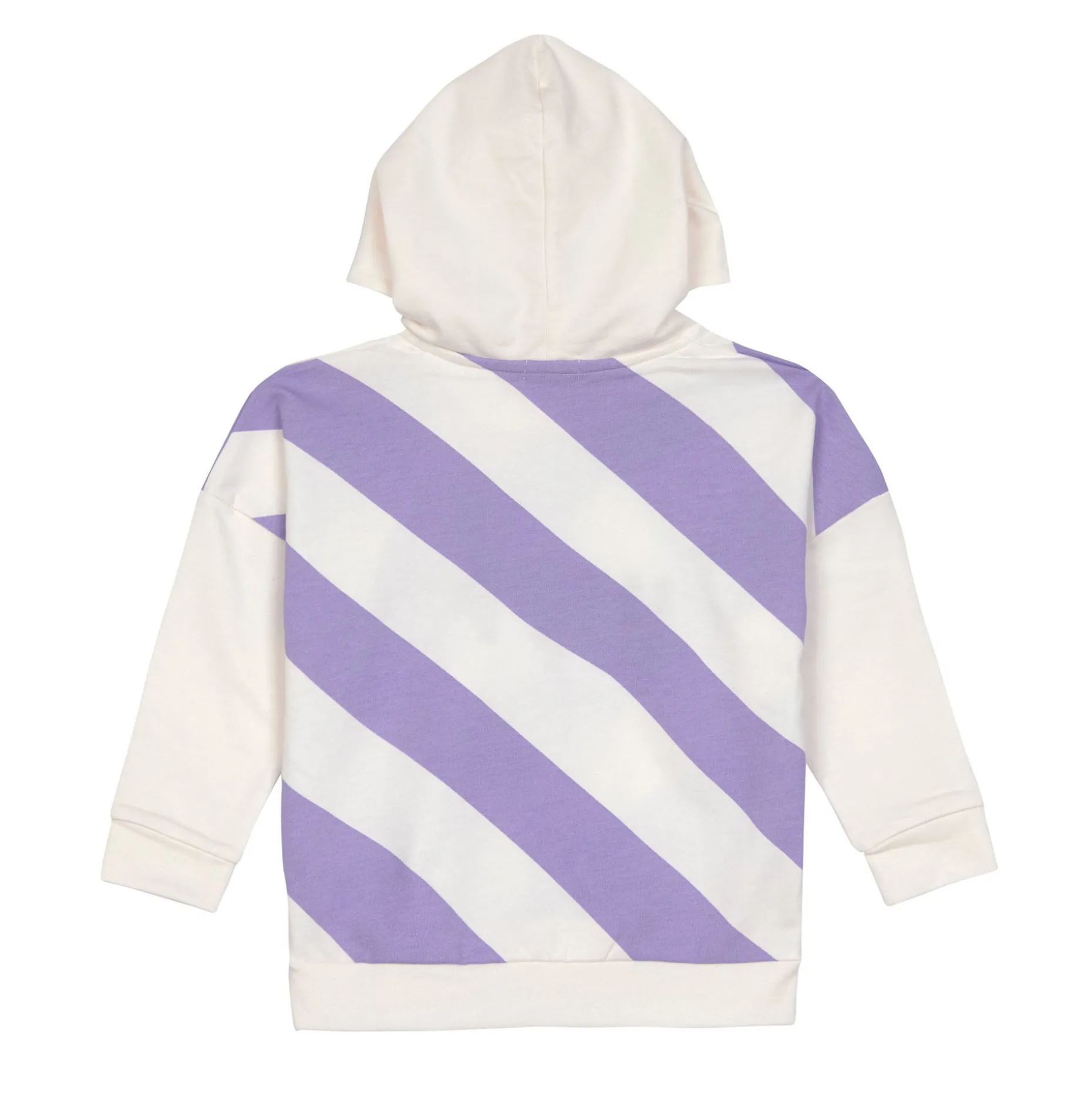 Hoodie Kinder Gestreift - Bio Baumwolle, Little Gang, Weiß Lila