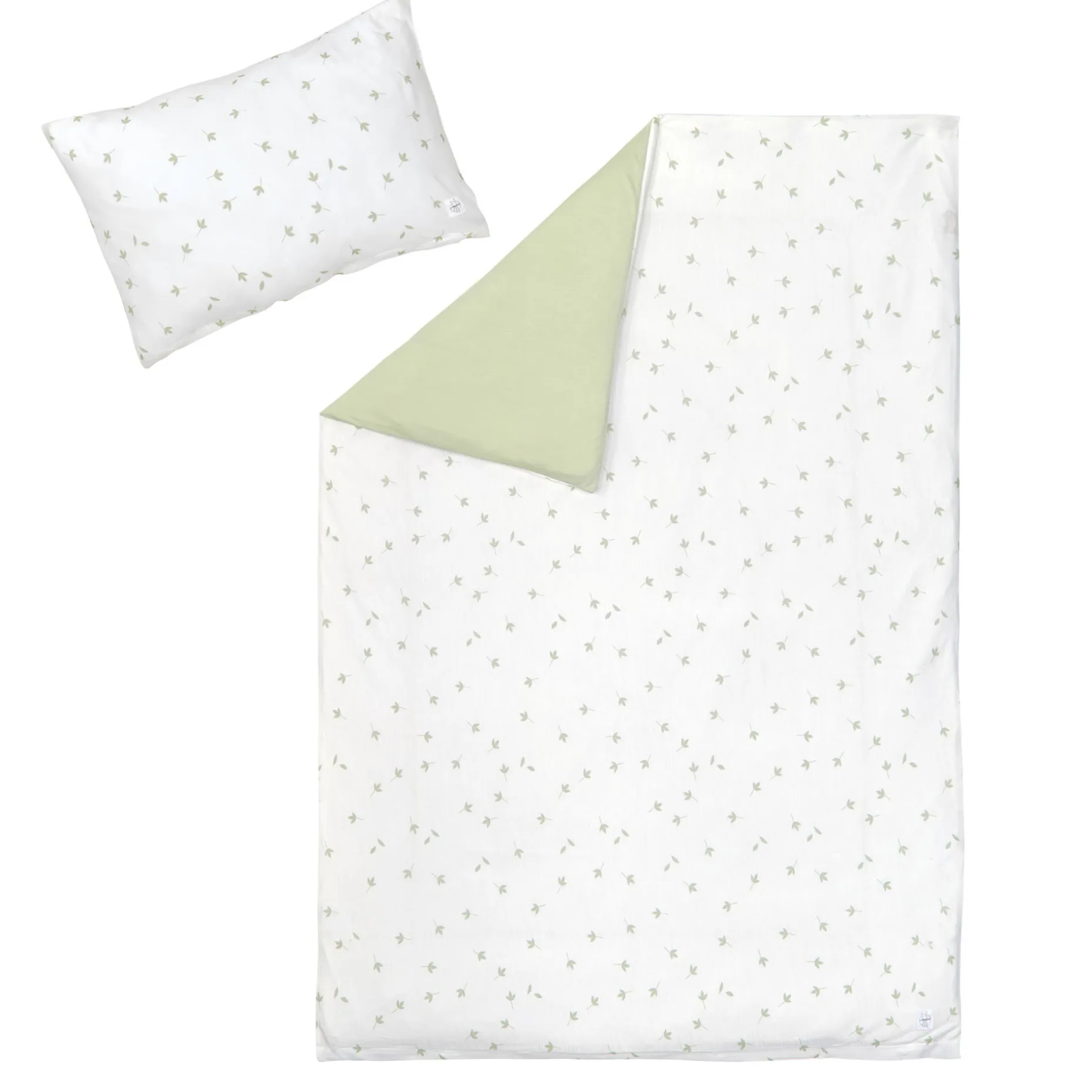 Kinder Bettwäsche Set - Blätter, Milky Oliv