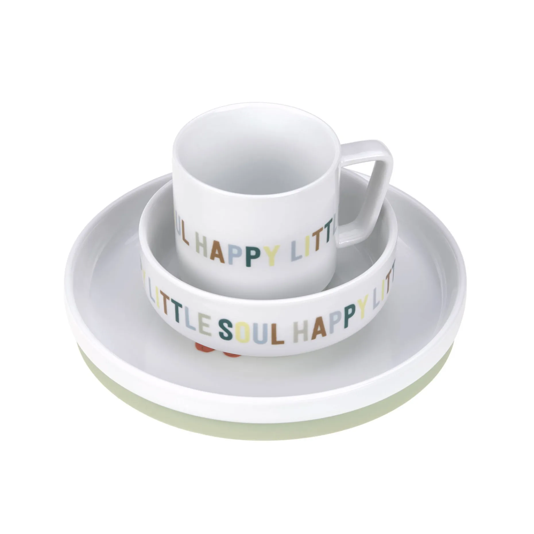 Kindergeschirr Set Porzellan - Happy Fruits, Zitrone Kirsche