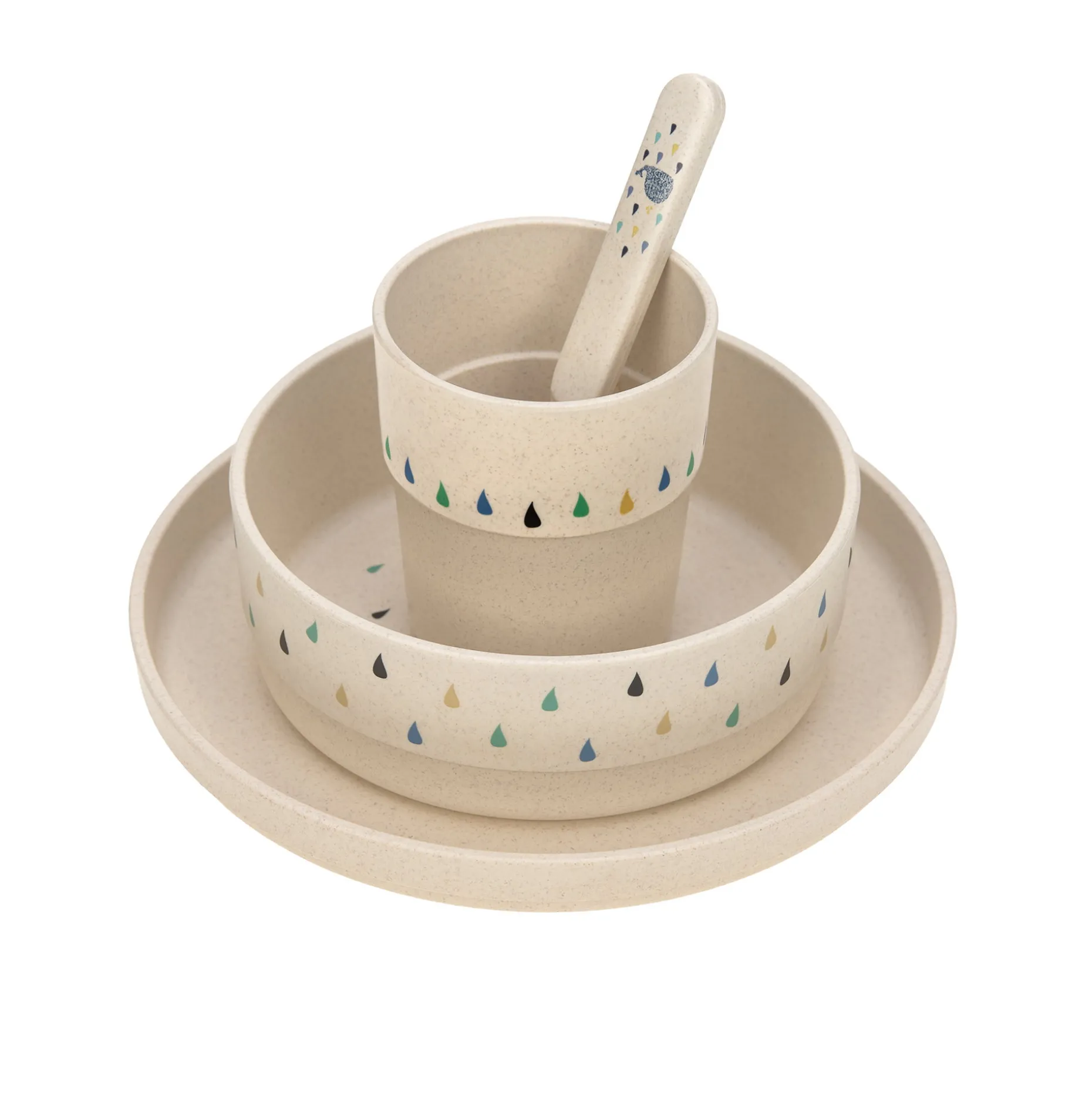 Kindergeschirr Set (Teller - Schüssel - Becher - Löffel) - Little Water, Wal
