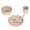 Kindergeschirr Set (Teller - Schüssel - Becher - Löffel) - Happy Fruits, Kirsche