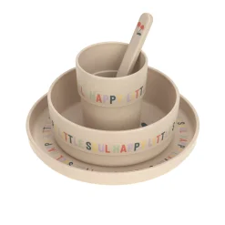 Kindergeschirr Set (Teller - Schüssel - Becher - Löffel) - Happy Fruits, Kirsche