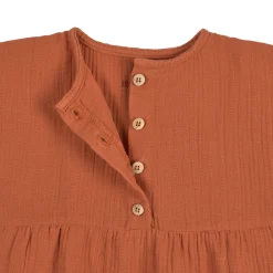 Kinderkleid - Bio Baumwolle, Rostrot
