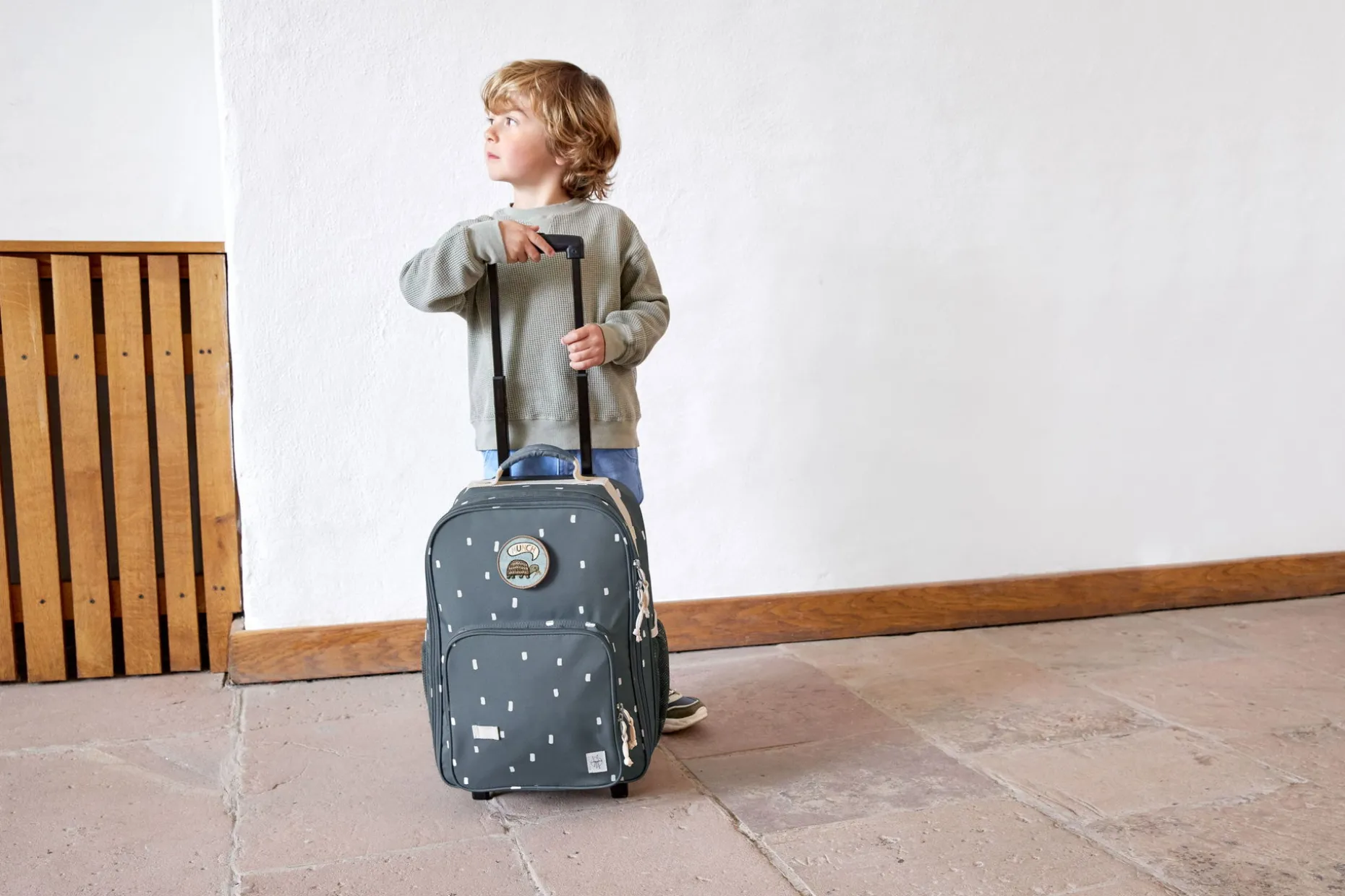 Kinderkoffer - Trolley Happy Prints, Dunkelblau
