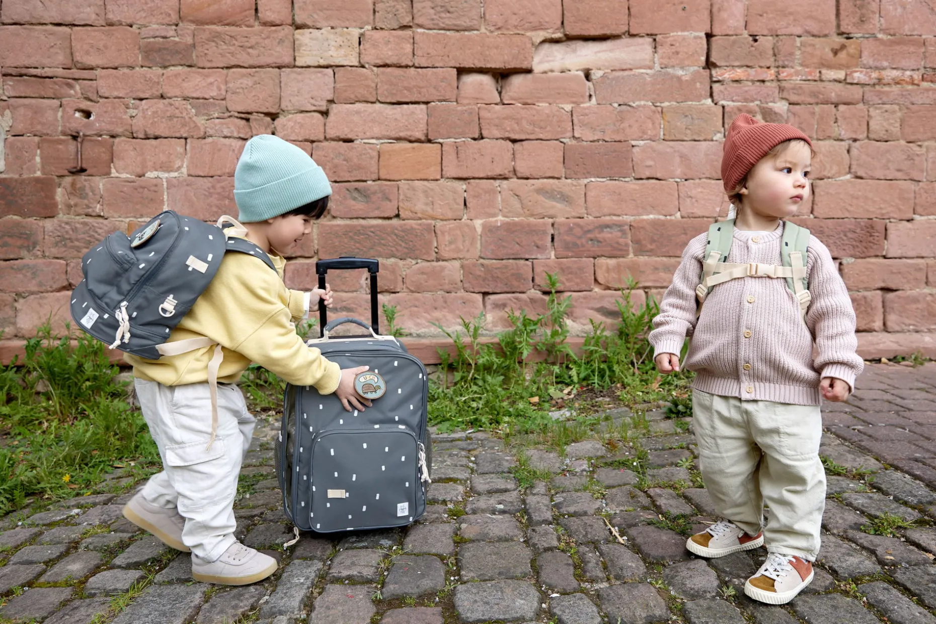 Kinderkoffer - Trolley Happy Prints, Dunkelblau