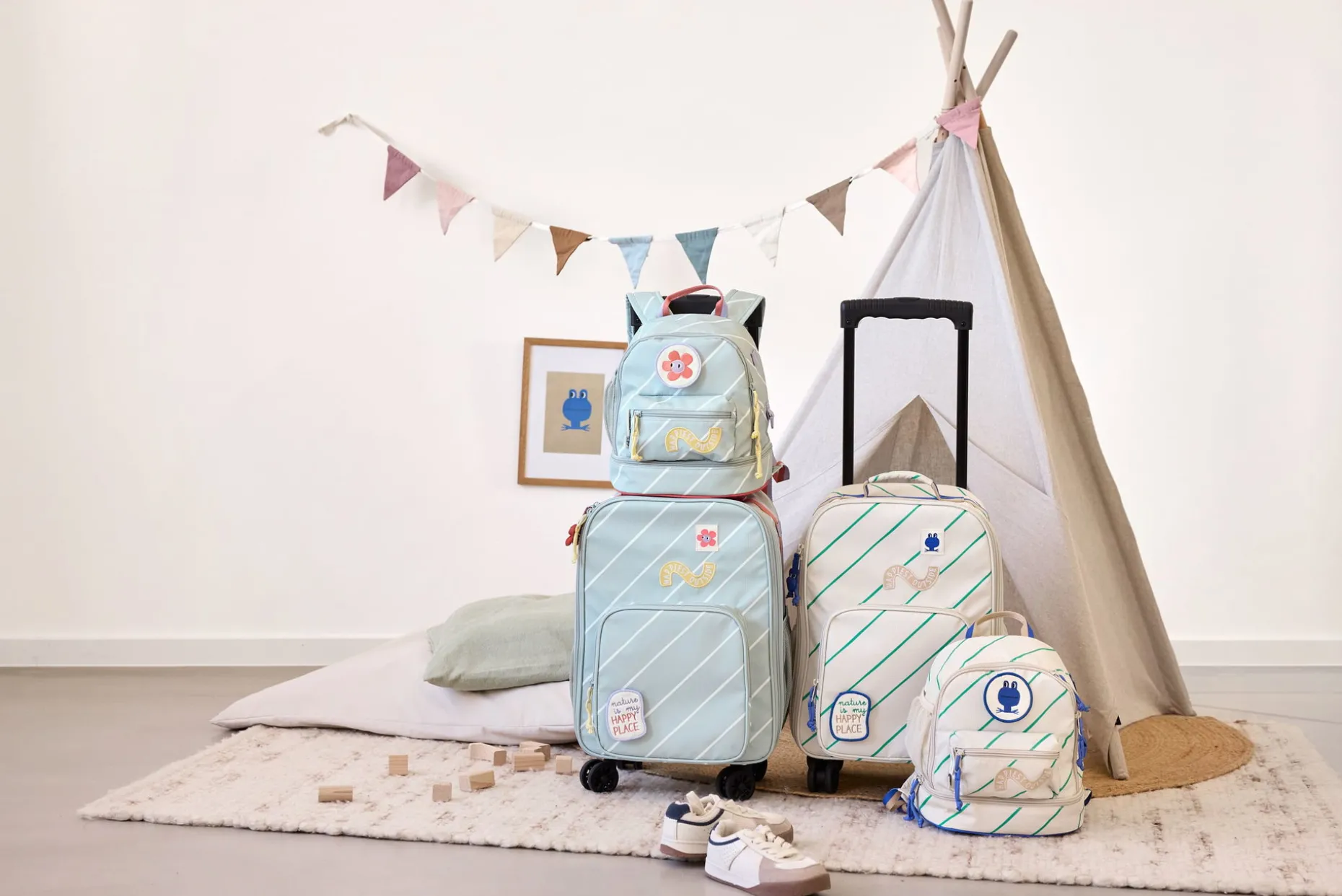 Kinderkoffer - Trolley, Happy Trails, Frosch