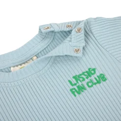 Kinder Langarm Shirt gerippt, Hellblau