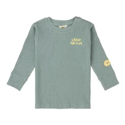 Kinder Langarm Shirt gerippt, Granit Grün