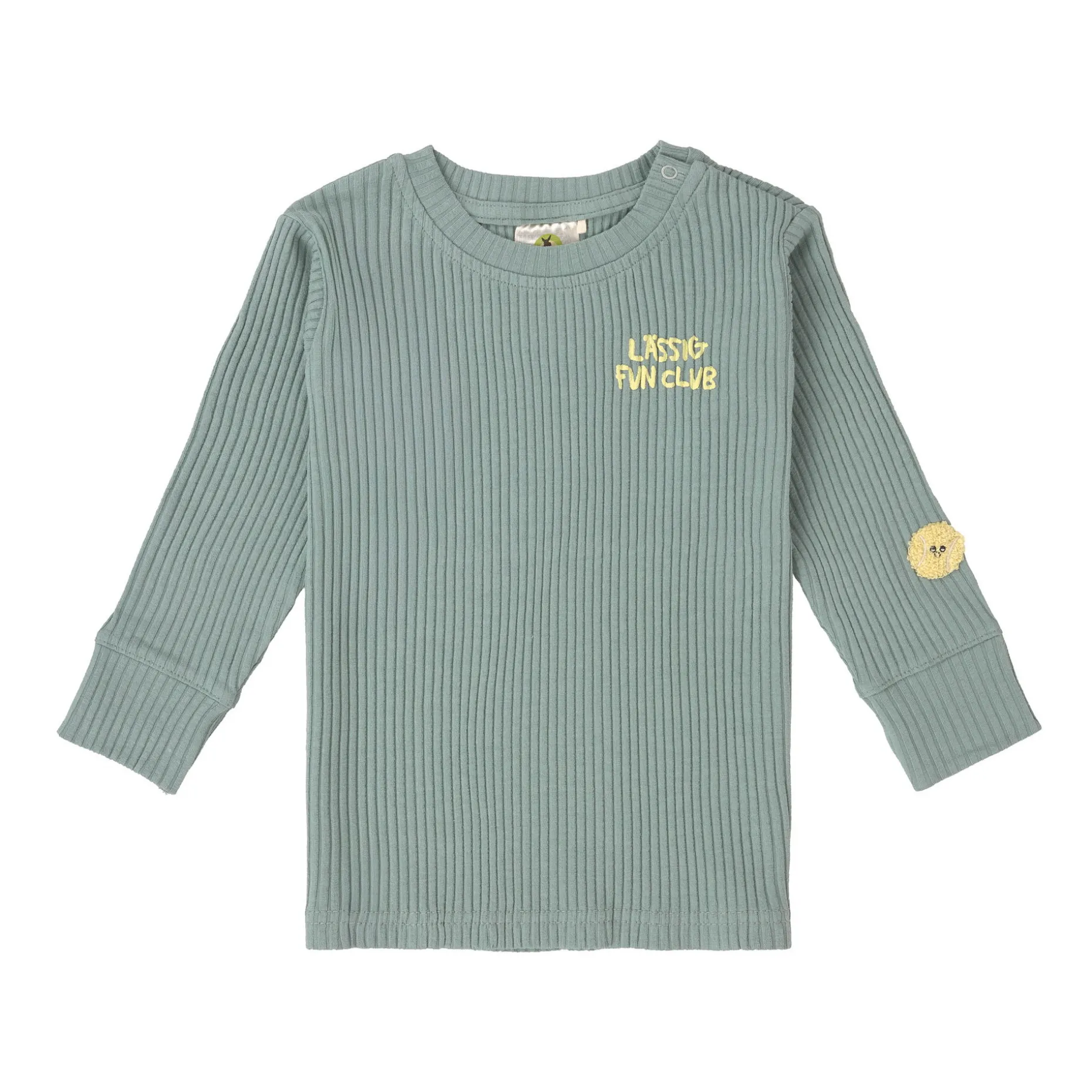 Kinder Langarm Shirt gerippt, Granit Grün