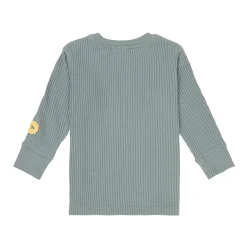 Kinder Langarm Shirt gerippt, Granit Grün