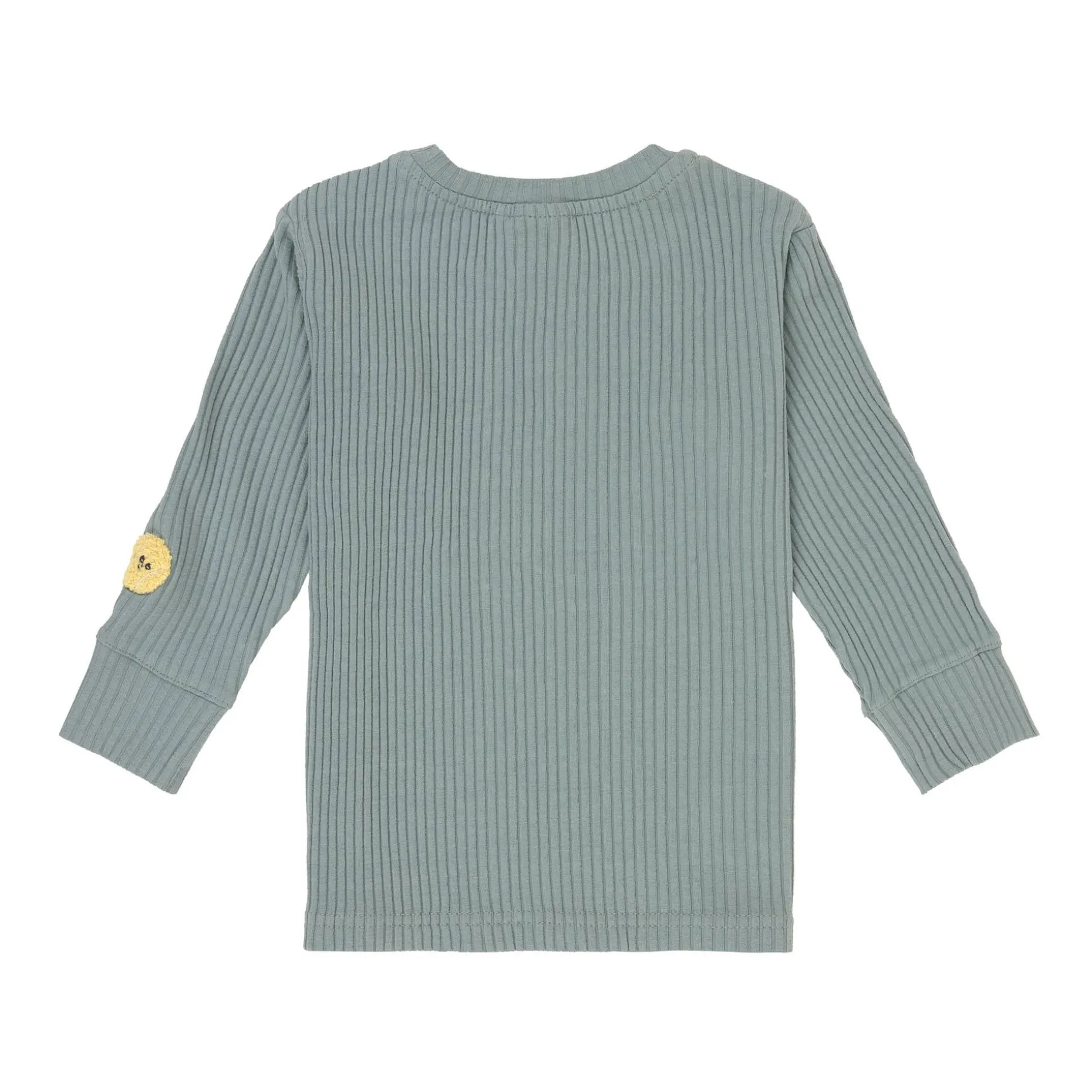 Kinder Langarm Shirt gerippt, Granit Grün