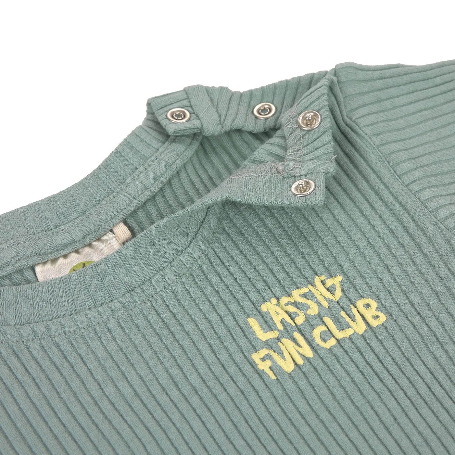 Kinder Langarm Shirt gerippt, Granit Grün